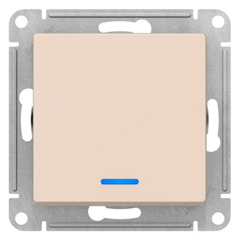 Выключатель SE AtlasDesign 1-клавишный с подсветкой, сх.1а, 10АХ, бежевый, механизм - Электрика, НВА - Выключатели и розетки - Выключатели - . Магазин оборудования для автономного и резервного электропитания Ekosolar.ru в Чехове