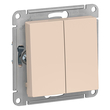 Переключатель Schneider Electric AtlasDesign 2-клавишный сх.6, 10АХ, бежевый механизм - Электрика, НВА - Выключатели и розетки - Выключатели - . Магазин оборудования для автономного и резервного электропитания Ekosolar.ru в Чехове
